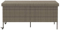 Gartentruhe Mit Rollen Grau 160x55x75 Cm Poly Rattan - Vidaxl