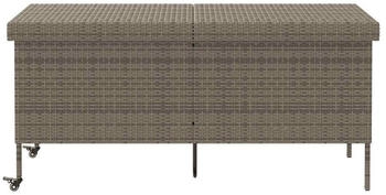 vidaXL Gartentruhe mit Rollen 160x55x75 cm Poly Rattan grau