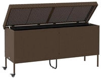 vidaXL Gartentruhe mit Rollen Braun 160x55x75 cm Poly Rattan