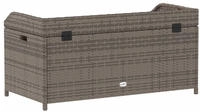 vidaXL Bank mit Stauraum Grau 100x50x52 cm Poly Rattan Akazienholz