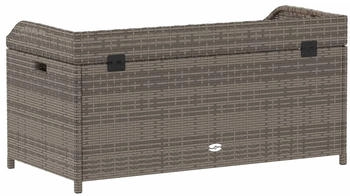 vidaXL Bank mit Stauraum 100x50x52 cm Poly Rattan Akazienholz grau