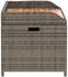 vidaXL Bank mit Stauraum 100x50x52 cm Poly Rattan Akazienholz grau