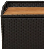 vidaXL Bank mit Stauraum Schwarz 100x50x52 cm Poly Rattan Akazienholz