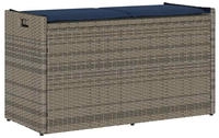 vidaXL Outdoor-Sitzbank mit Stauraum und Kissen Grau 100 cm
