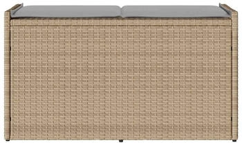vidaXL Outdoor-Sitzbank mit Stauraum und Kissen 100 cm beige