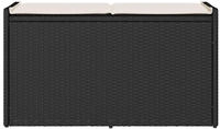 vidaXL Outdoor-Sitzbank mit Stauraum und Kissen Schwarz 100 cm
