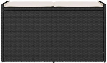 vidaXL Outdoor-Sitzbank mit Stauraum und Kissen 100 cm schwarz
