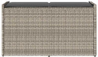 vidaXL Outdoor-Sitzbank mit Stauraum und Kissen Hellgrau 100 cm