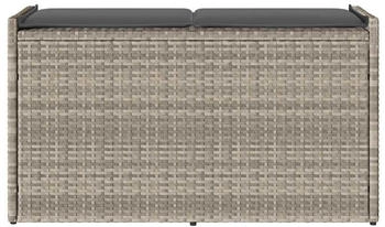 vidaXL Outdoor-Sitzbank mit Stauraum und Kissen 100 cm hellgrau