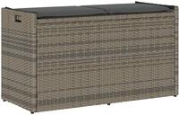 vidaXL Outdoor-Sitzbank mit Stauraum und Kissen Grau 100 cm