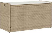 vidaXL Outdoor-Sitzbank mit Stauraum und Kissen Beige 100 cm