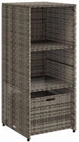 vidaXL Gartenschrank Grau 50x55x115 cm Poly Rattan