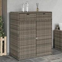 vidaXL Gartenschrank Grau 105x55x113 cm Poly Rattan