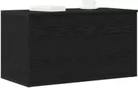 vidaXL Aufbewahrungsbox Schwarz Eichen-Optik 84 x 42 x 46 cm