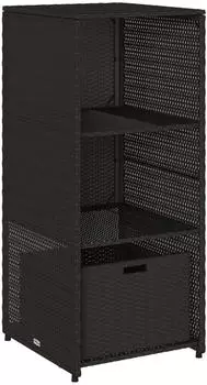 vidaXL Gartenschrank Schwarz 50x55x115cm Poly Rattan (365547)