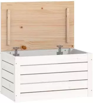 vidaXL Truhe Weiß 59,5x36,5x33cm Massivholz Kiefer (823615)