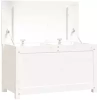vidaXL Truhe Wei&szlig; 80x40x45,5 cm Massivholz Kiefer