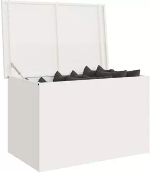 vidaXL Außenlagerbox Weiß 80x50.5x50cm Kaltgewalzter Stahl (874568)