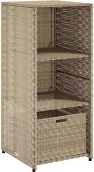 vidaXL Gartenschrank Beige 50x55x115cm Poly Rattan (365550)