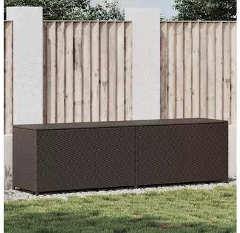furnicato Gartenbox Poly Rattan 200x50x60cm Braun