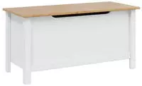 vidaXL Aufbewahrungsbox HILL Wei&szlig; und Honigbraun 90 x 40 x 45 cm