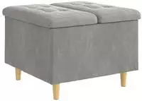 Vidaxl Storage Ottoman With Cushion Light Grey 60 X 60 X 45 Cm Velvet