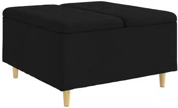vidaXL Aufbewahrungsottomane mit Kissen 80x80x45cm Stoff Schwarz