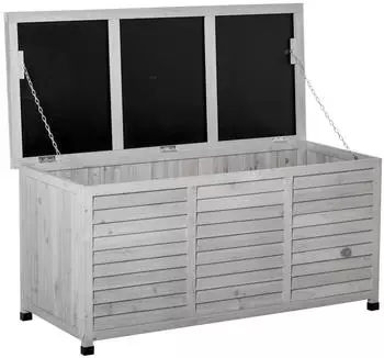 Outsunny Gartenbox Wetterbest&auml;ndig 56x60x127cm grau (800000786365)