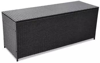 furnicato Garden-Auflagenbox 150x50x60cm Poly Rattan Schwarz