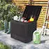 Costway Gartenbox 96 L mit Abschließbarem Deckel Rattanoptik Braun