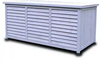 Rijoka Gartenbox Holz 350L 1300x640x600mm Blau Grau