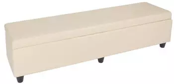 Mendler Kriens XXL Leder + Kunstleder 180x45x45cm creme