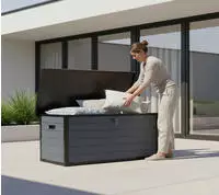 WESTMANN Kissenbox "Kunststoff-Gartenbox XXL Silva 570l, Anthrazit" 74x150x66cm,
