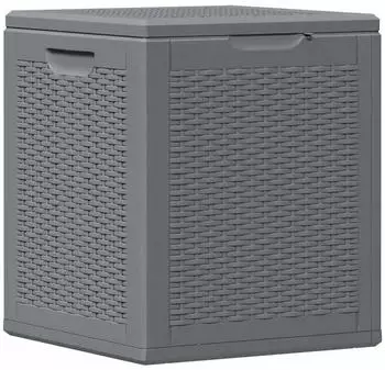 furnicato Gartenbox PP Rattan 90 L Grau