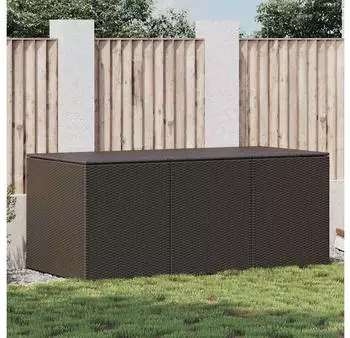 furnicato Gartenbox Poly Rattan 180x90x70cm Braun