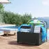 Costway Pool Aufbewahrungskorb mit Rollen Pe Rattan Schwarz