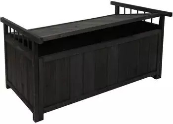 Mendler Aufbewahrungstruhe HWC-O13 Tanne Holz 53x108x60cm anthrazit