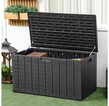 Outsunny Gartenbox 366 L 62x64.5x122.4 cm schwarz