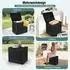 Costway Gartenbox 96 L mit Abschließbarem Deckel Rattanoptik Schwarz