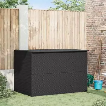 furnicato Gartenbox Poly Rattan 150x100x100cm Schwarz