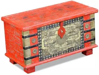 vidaXL Aufbewahrungstruhe Mangoholz 80x40x45cm Rot