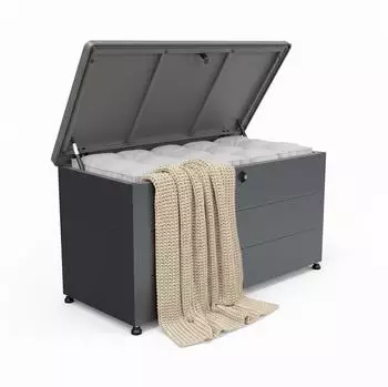 Relaxdays Gartenbox Metall 115x59x50cm schwarz