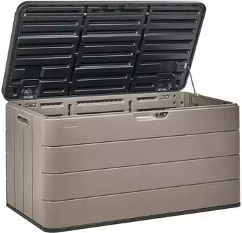 Beliani Auflagenbox Kunststoff 116x60cm Braun