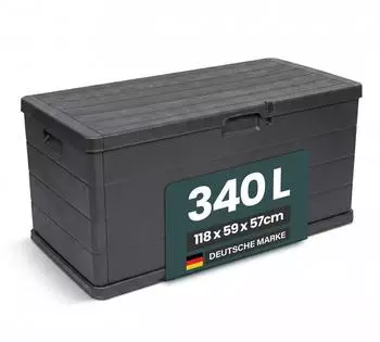 Kreher Kissenbox 340L (Holz Optik) Anthrazit