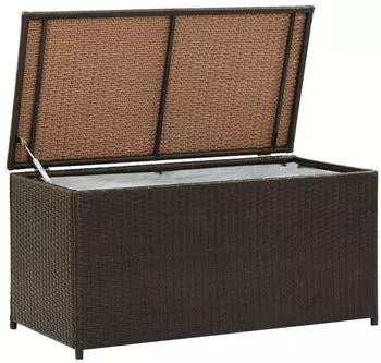 furnicato Gartenbox Poly Rattan 100x50x50cm Braun