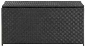 furnicato Gartenbox Poly Rattan 100x50x50cm Schwarz