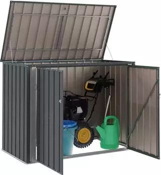 vidaXL Gartenlagerbox Schwarz 151,5x82x110,5cm Stahl (42011283)