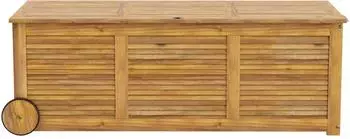 Costway Gartenbox Holz mit Rollen 2-In-1-Abdeckung 127x50x45 cm