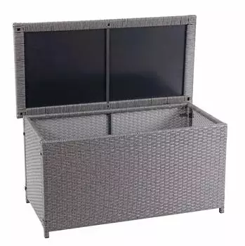 Proregal Poly-Rattan Kissenbox 51x115x59cm Basic Grau