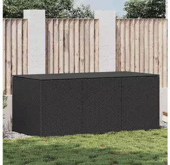 furnicato Gartenbox Poly Rattan 180x90x70cm Schwarz